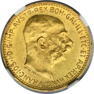 Austria, Franciszek Józef I, 10 Koron Wiedeń 1909 - NGC MS62