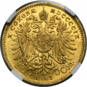 Austria, Franz Josef I, 10 Corona Wien 1909 - NGC MS62