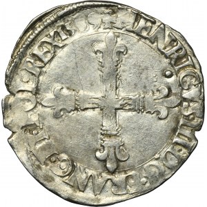 Henry III of France, 1/4 Ecu Nantes 1589 T