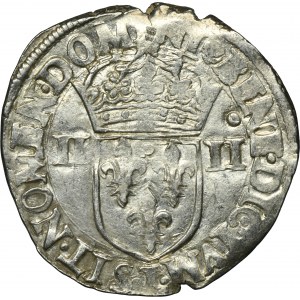 Henry III of France, 1/4 Ecu Nantes 1589 T