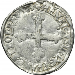 Henry III of France, 1/4 Ecu Nantes 1589 T