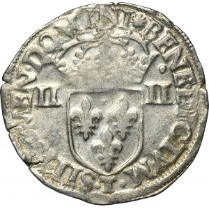 Henry III of France, 1/4 Ecu Nantes 1582 T - RARE