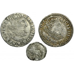 Set, Sigismund II August and Sigismund III Vasa, 2 Denarius and 6 Groschen (3 pcs.)