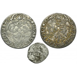 Set, Sigismund II August and Sigismund III Vasa, 2 Denarius and 6 Groschen (3 pcs.)