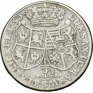 Augustus III of Poland, 1/3 Thaler Dresden 1753 FWôF