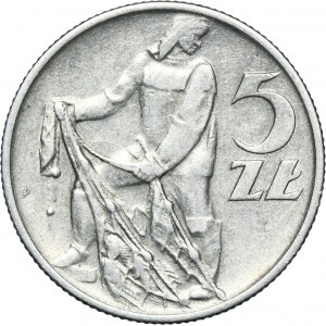 5 złotych 1958 Rybak - wąska ósemka