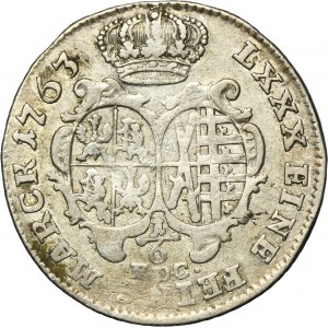 Augustus III of Poland, 1/6 Thaler Leipzig 1763 EDC - RARE