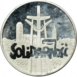 100,000 PLN 1990 Solidarity - REVERSE FLAG