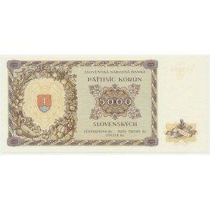 Slovakia, 5.000 Korun 1944 - SPECIMEN - 1HA 000893 -