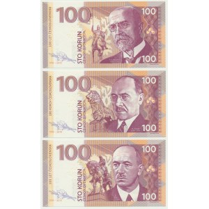 Czechoslovakia, 100 Korun 2018 (3 pcs.) - commemorative note (3 pcs.)