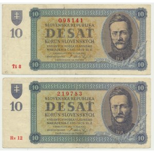 Słowacja, 10 koron 1943 (2 szt.)