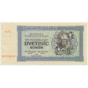 Czechoslovakia, 2.000 Korun 1945 - SPECIMEN -