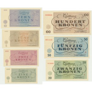 Czechoslovakia (Theresienstadt Ghetto), full set 1-100 Kronen 1943 (7 pcs.)