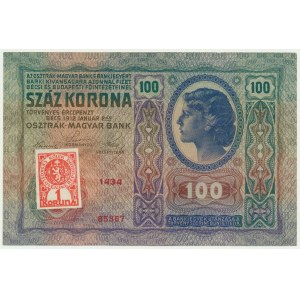 Czechoslovakia, 1 Koruna 1919 on 100 Korun 1912