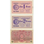 Austria, set 1-2 Kronen 1916-19 (3 pcs.) - radar serial number