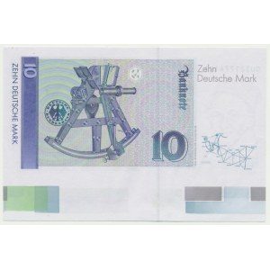 Germany, BDR, 10 Mark 1999 with printing registration marks