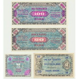 Allemagne, série de 5-100 marks 1944 (4 pièces).