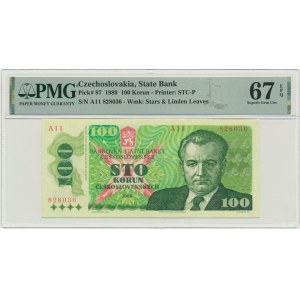 Czechosłowacja, 100 koron 1989 - PMG 67 EPQ