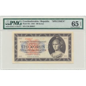 Czechosłowacja, 100 koron 1945 - WZÓR - PMG 65 EPQ