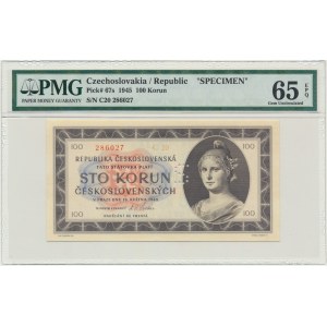 Czechoslovakia, 100 Korun 1945 - SPECIMEN - PMG 65 EPQ