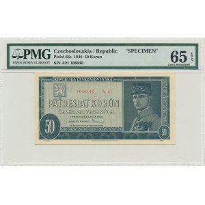Czechosłowacja, 50 koron 1948 - WZÓR - PMG 65 EPQ