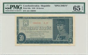 Československo, 50 korún 1948 - MODEL - PMG 65 EPQ