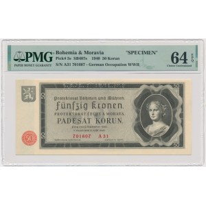 Czechy i Morawy, 50 koron 1940 - WZÓR - PMG 64 EPQ
