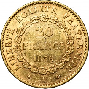 France, Third Republic, 20 Francs Paris 1876 A