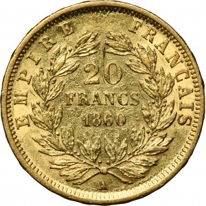 Francja, Napoleon III, 20 Franków Paryż 1860 A