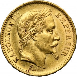 France, Napoleon III, 20 Francs Strasbourg 1863 BB