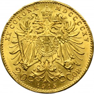 Austria, II Republika, 20 Koron Wiedeń 1915 - NOWE BICIE
