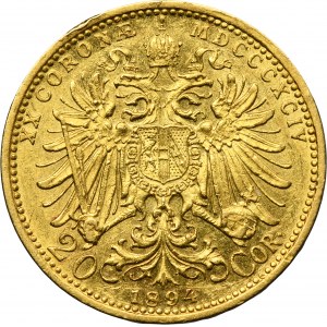 Austria, Franz Joseph I, 20 Corona Wien 1894