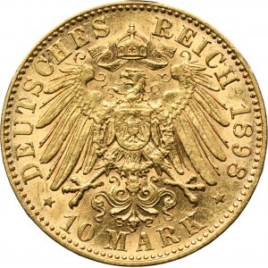 Germany, Kingdom of Saxony, Albert, 10 Marek Muldenhütten 1898 E