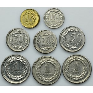 Set, DESTRUCTURES, pennies and 1 zloty (8 pieces).