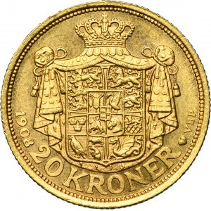 Denmark, Frederick VIII, 20 Kroner Copenhagen 1908