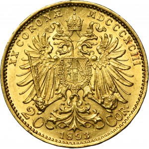 Austria, Franciszek Józef I, 20 Koron Wiedeń 1893