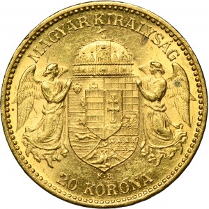 Węgry, Franciszek Józef I, 20 Koron Kremnica 1893 KB