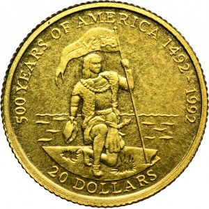 Wyspy Cooka, Elżbieta II, 20 Dolarów 1995 - 500 Lat Ameryki