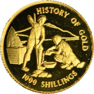 Tanzania, 1000 Shillings 1998 - History of Gold