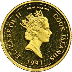 Cook Islands, Elizabeth II, 5 Dollars Perth 1997 P - Princess Diana