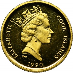 Wyspa Cooka, Elżbieta II, 25 Dolarów Surrey 1990 - Tygrys