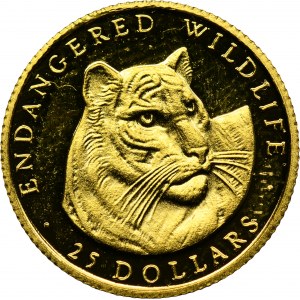 Wyspa Cooka, Elżbieta II, 25 Dolarów Surrey 1990 - Tygrys
