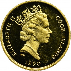 Cook Island, Elizabeth II, 25 Surrey Dollars 1990 - Bison
