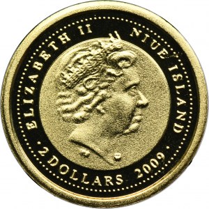 Niue Island, Elizabeth II, 2 Dollars 2009 - Frederick Chopin