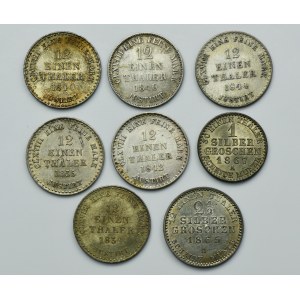 Set, Germany, Kingdom of Hannover and Kingdom of Prussia, Silber Groschen and 1/12 Thaler (8 pcs.)