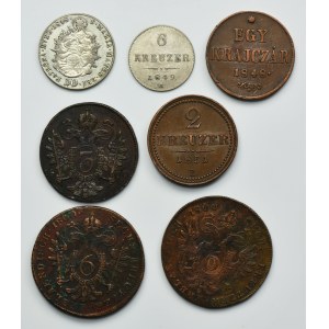 Set, Austria and Hungary, Kreuzer (7 pcs.)