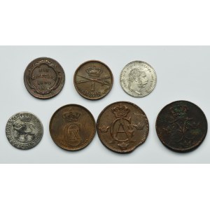 Set, Denmark, Sweden and Austria, Mix coins (7 pcs)