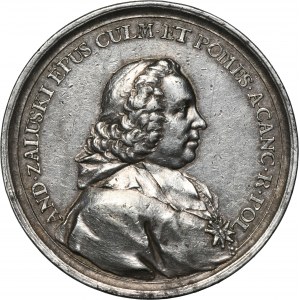 August III Sas, Medal otwarcie Biblioteki Załuskich w Warszawie 1745 - BARDZO RZADKI