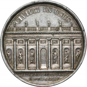 August III Sas, Medal otwarcie Biblioteki Załuskich w Warszawie 1745 - BARDZO RZADKI