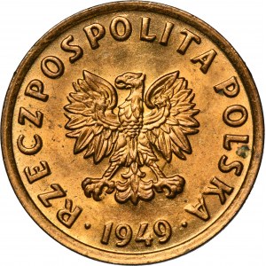 SAMPLE of brass, 5 pennies 1949